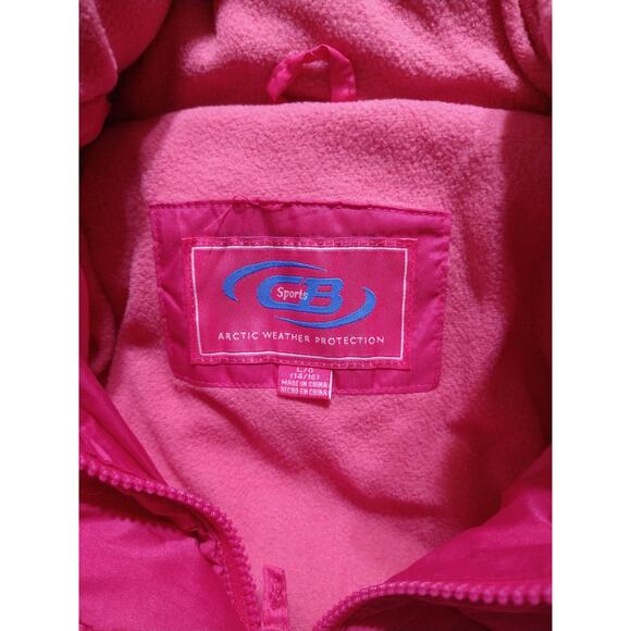 CB SPORTS Girls Puffer Jacket, Large (14-16), Pink Coat + Free Fleece Beanie - Picture 3 of 15